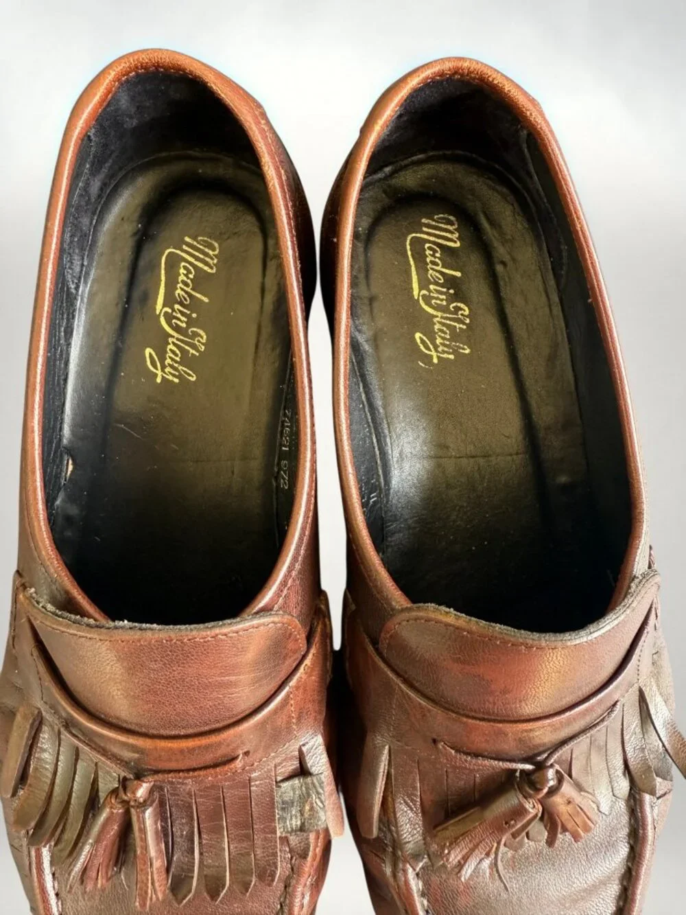 Kenneth Cole Made in Italy Brown Leather Tassel Loafers Men's 11 EEE